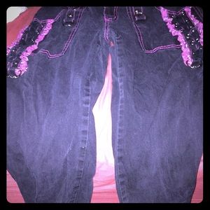 Black and pink Tripp pants
