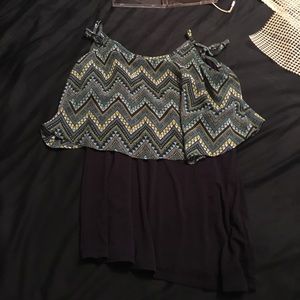 Teal and navy layered tank top