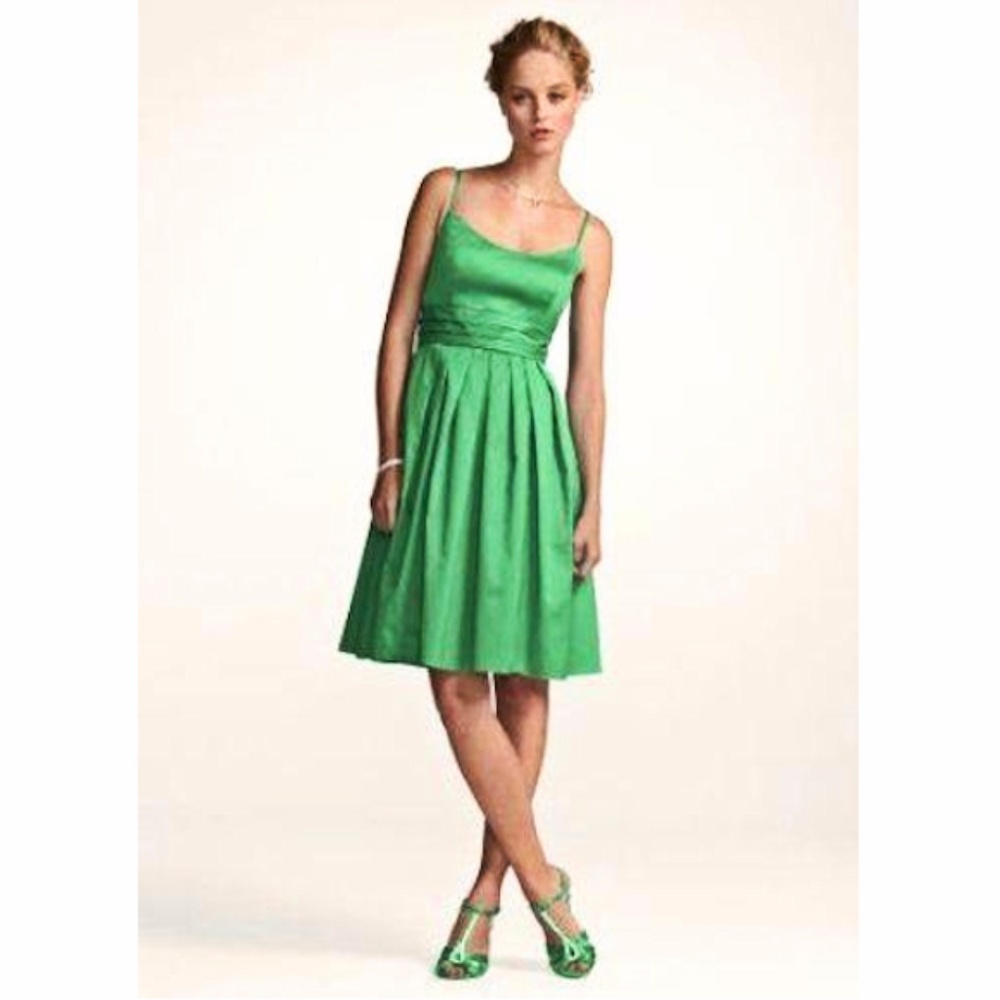F14138 David's Bridal Plus Size Green Tea Dress 20