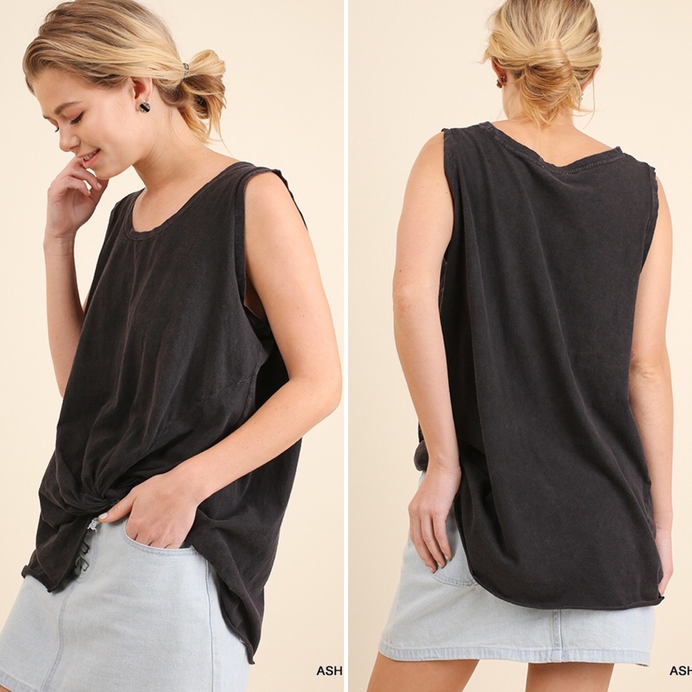 UMGEE Mineral Washed Sleeveless Top