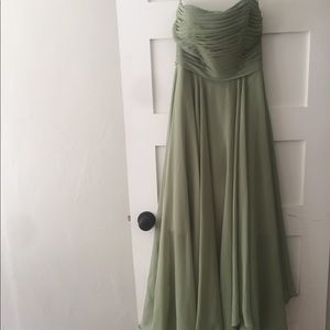 Olive green bridesmaids dress