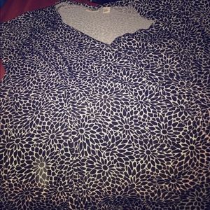 Floral patterned black and white blouse