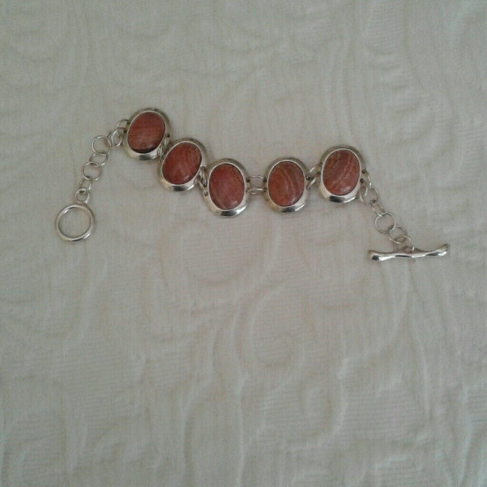 Silver & Stone Bracelet  7"