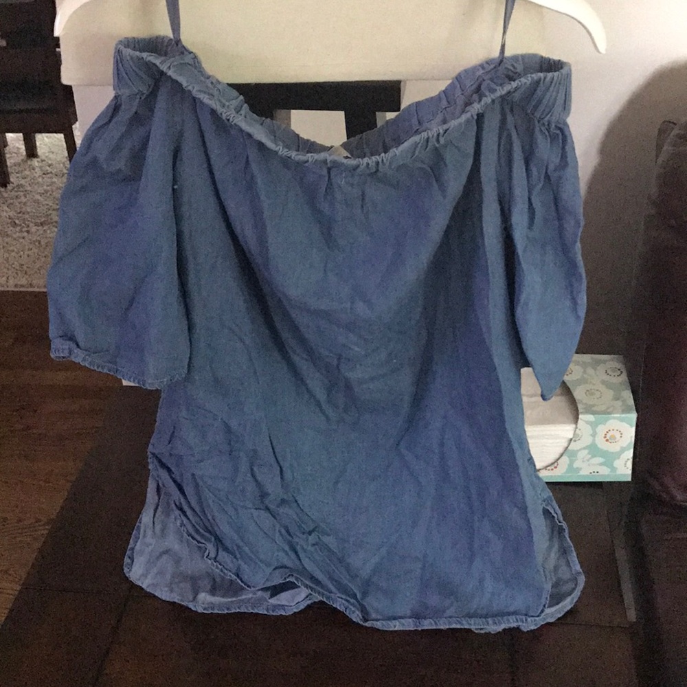 Michael kors off the shoulder denim top