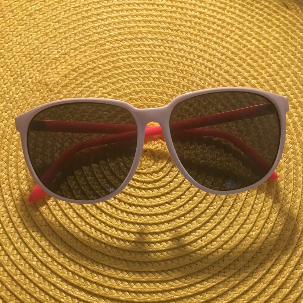 White and hot pink sunglasses