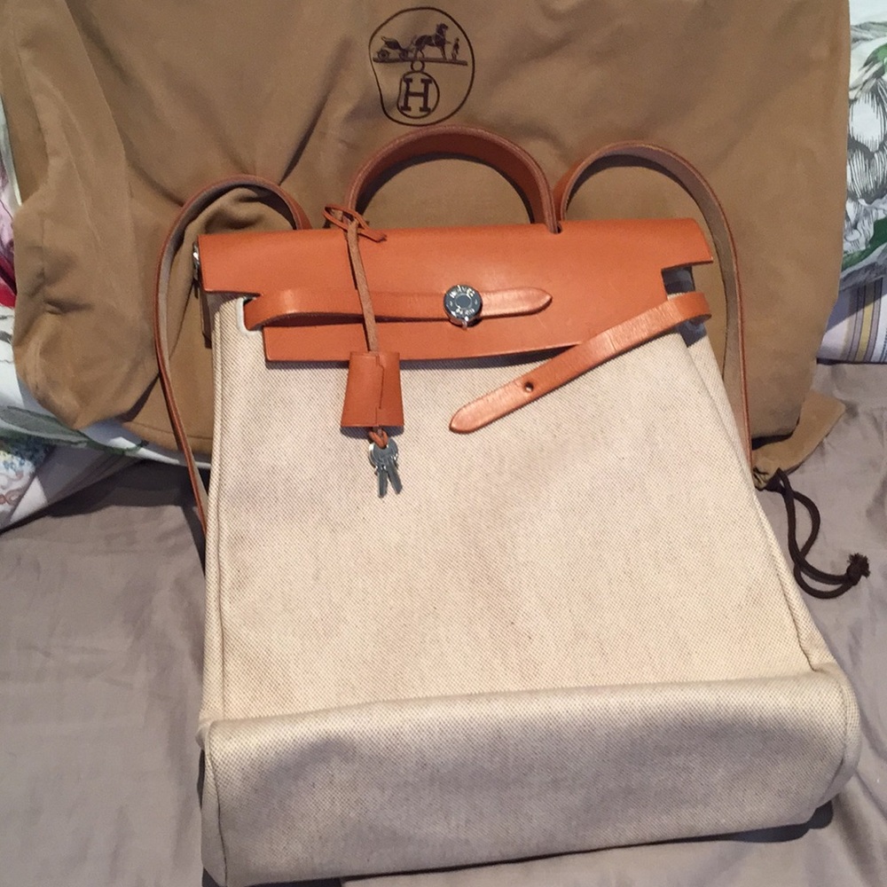Hermes Toile Herbag MM bag (Previously owned )