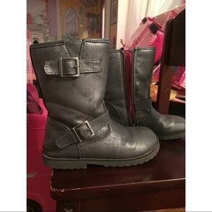 Toddler girls size 11 boots silver