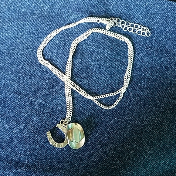 Horseshoe & Cowgirl Hat Necklace - Picture 1 of 4