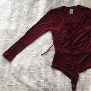 Burgundy bodysuit