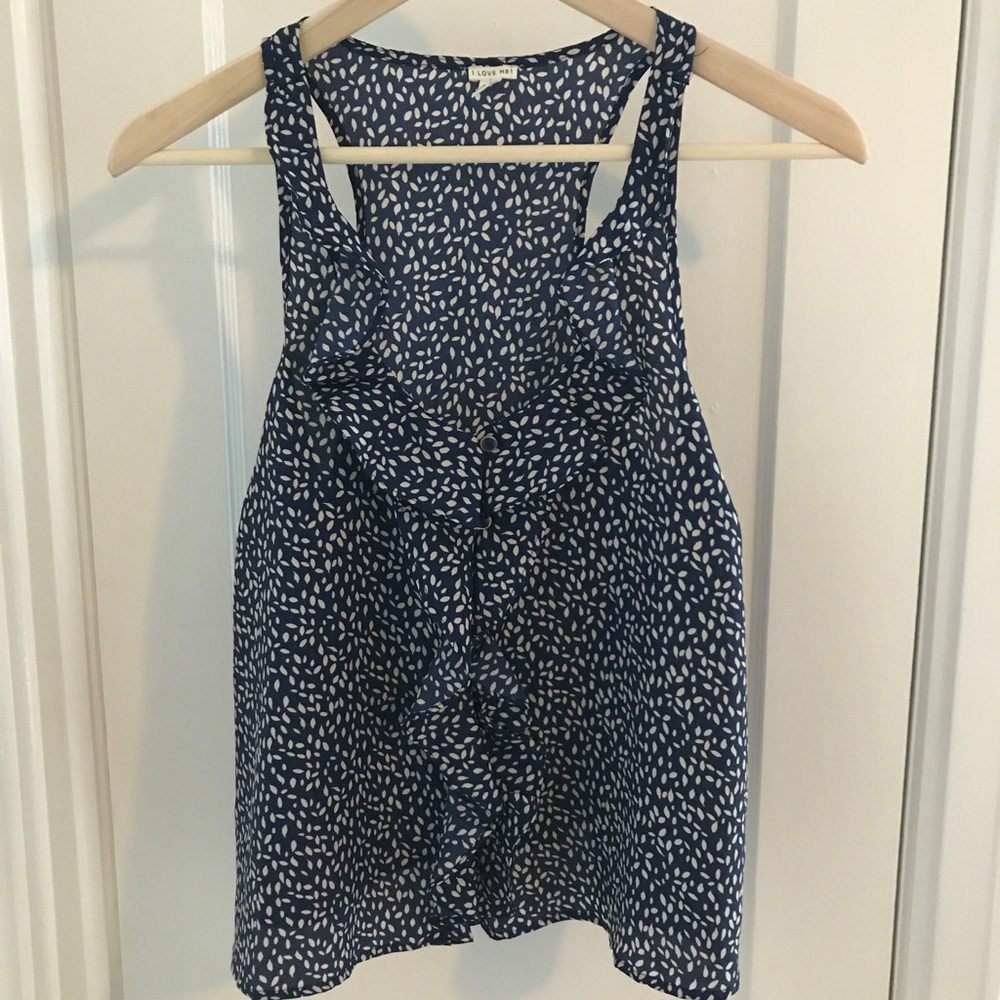 Darling ruffled button down tank