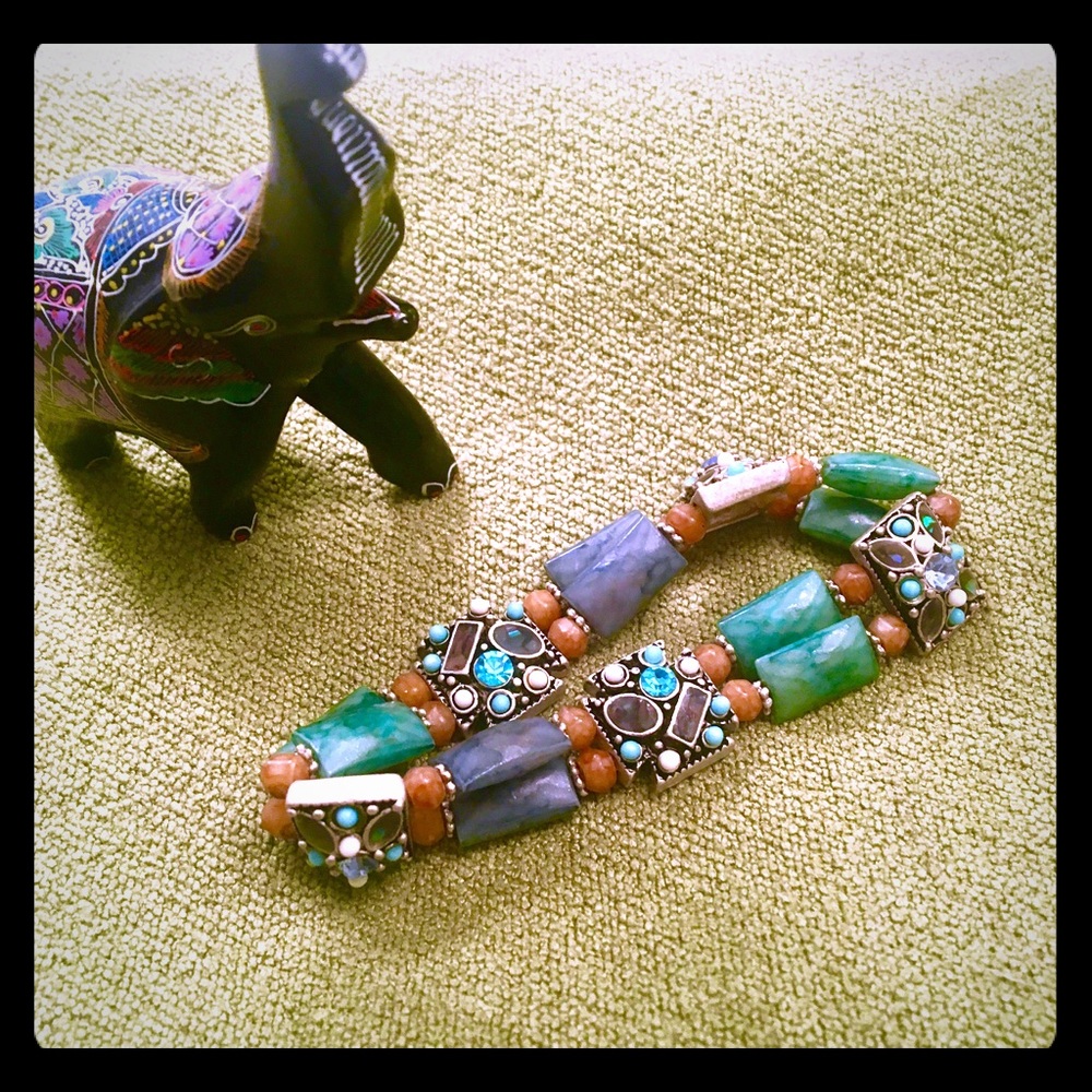 🌠 Real precious Gem stone bracelet NWOT
