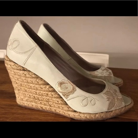 Women's Sandals Wedge Espadrille Ivory Size 7 - Picture 2 of 8