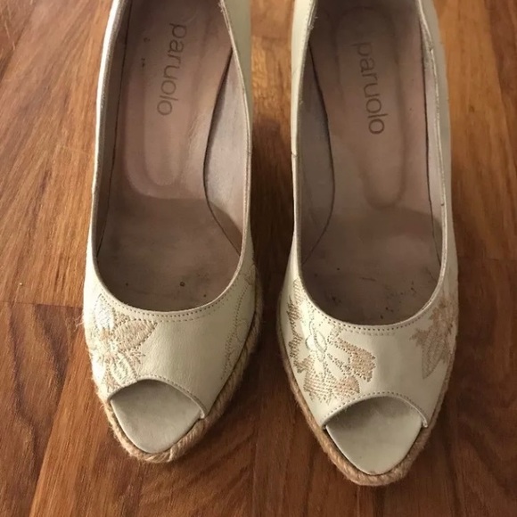 Women's Sandals Wedge Espadrille Ivory Size 7 - Picture 3 of 8