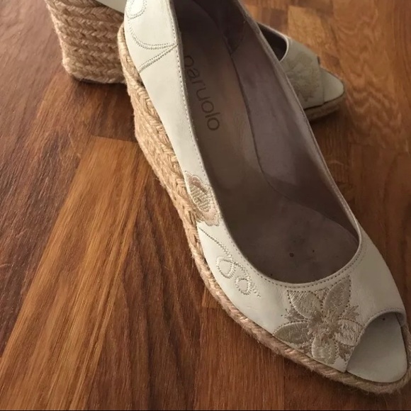 Women's Sandals Wedge Espadrille Ivory Size 7 - Picture 4 of 8