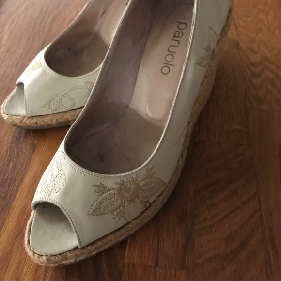 Women's Sandals Wedge Espadrille Ivory Size 7 - Picture 5 of 8