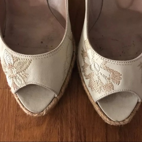 Women's Sandals Wedge Espadrille Ivory Size 7 - Picture 6 of 8