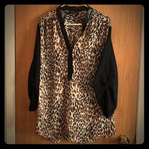 Cheetah print dress shirt