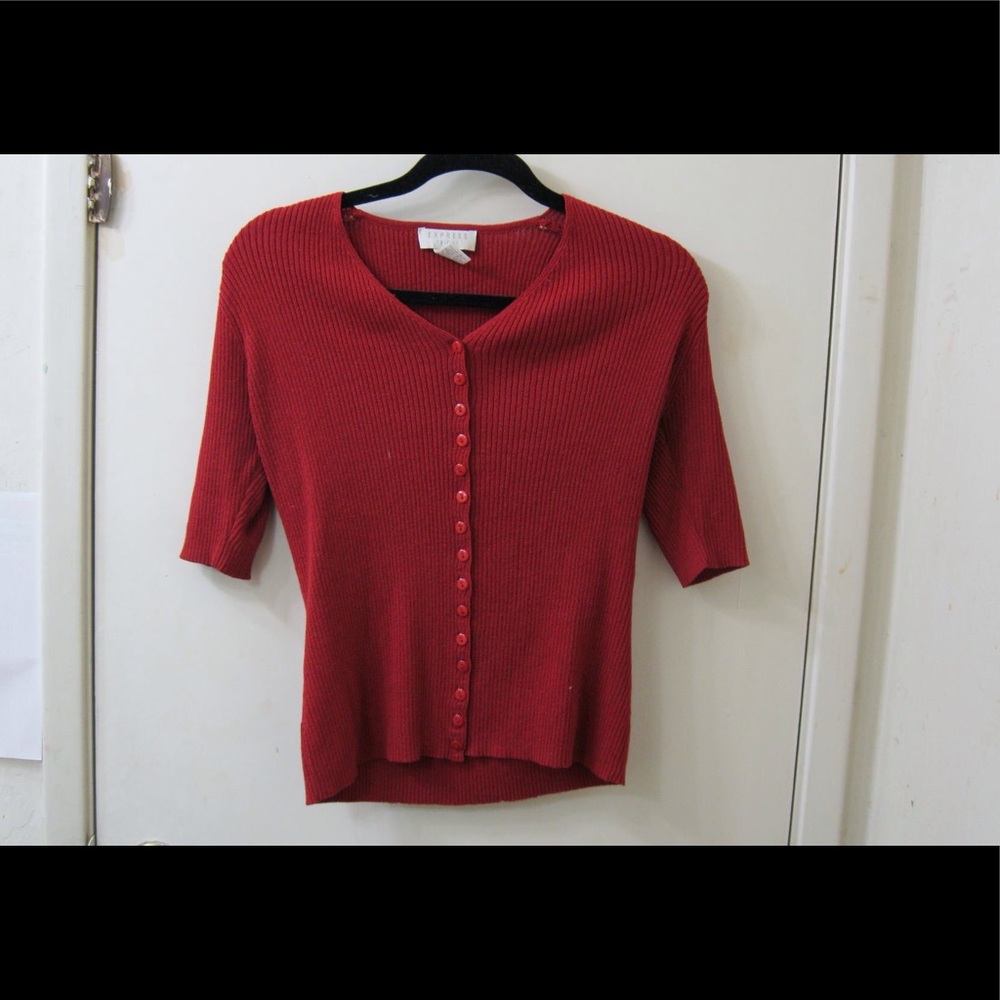 V neck button down