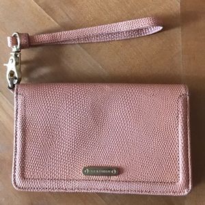 Peach Brahmin Wristlet
