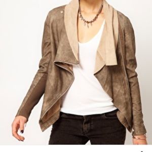Muubaa: Alexis Drape Suede Cardigan: Desert Pearl