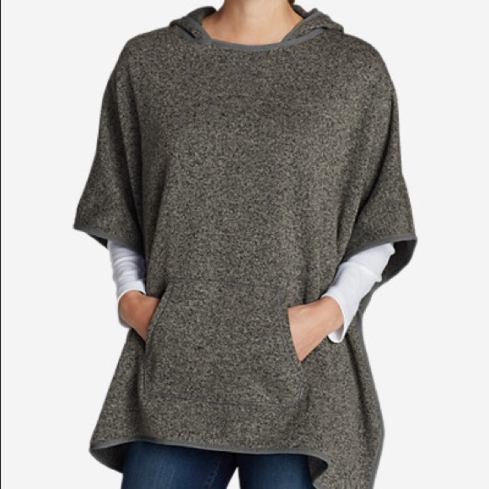 Eddie Bauer Gray Hooded Poncho
