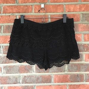 Black lace shorts