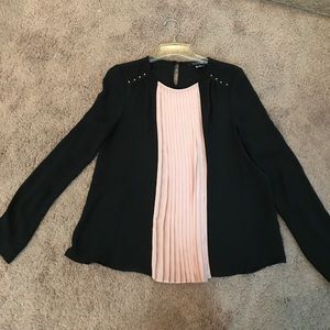 Black and Pink Sheer Top