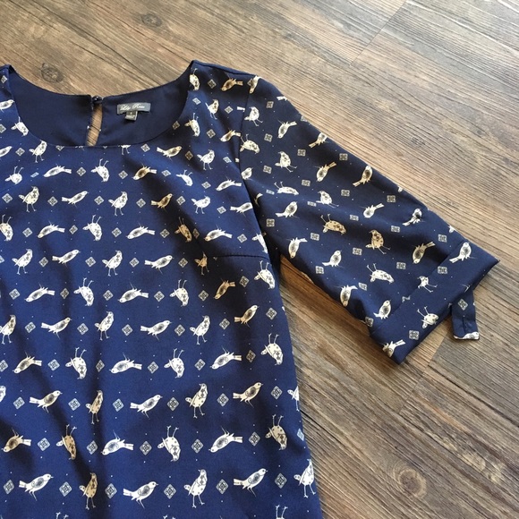 Navy Blue Birdy Lily Rose Dress | Sz S - Picture 2 of 2