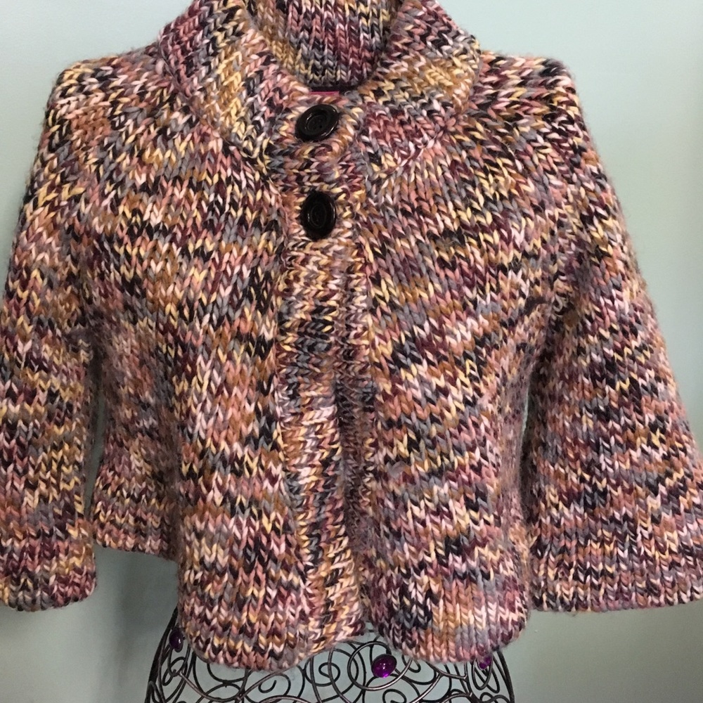 Knit 3/4 Sleeve Jacket w/ Two Button Closure