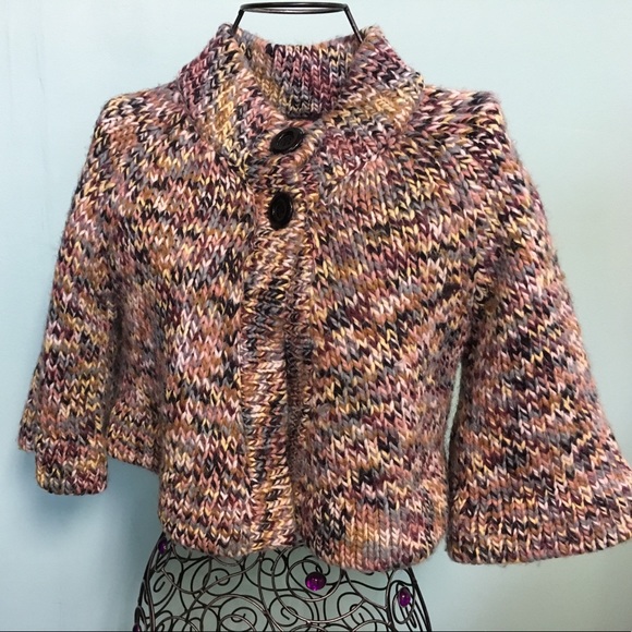 Knit 3/4 Sleeve Jacket w/ Two Button Closure - Picture 4 of 6