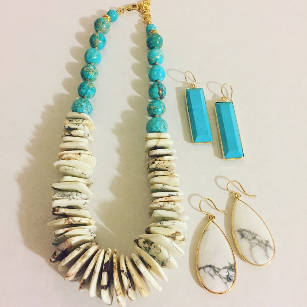 White Turquoise and Turquoise Necklace
