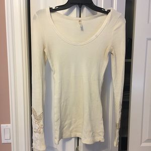 Free People Long Slee ed Embroidered Shirt