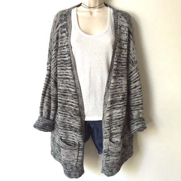 Belle Du Jour Sweaters - Belle Du Jour Studded Open Sweater Cardigan