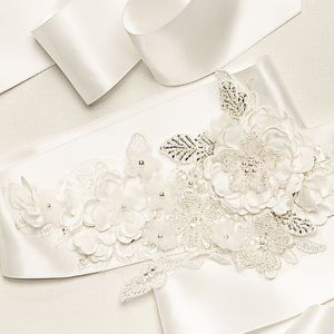 Satin 3D Floral Ribbon Sash (for wedding dress!)