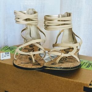 Sam Edelman Glenda Beige Gladiator Sandals, 8.5