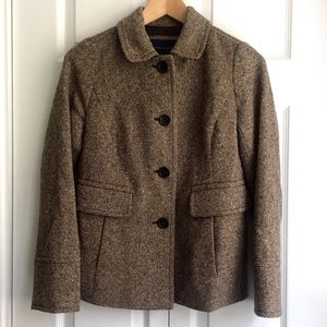 Banana Republic brown tweed military coat