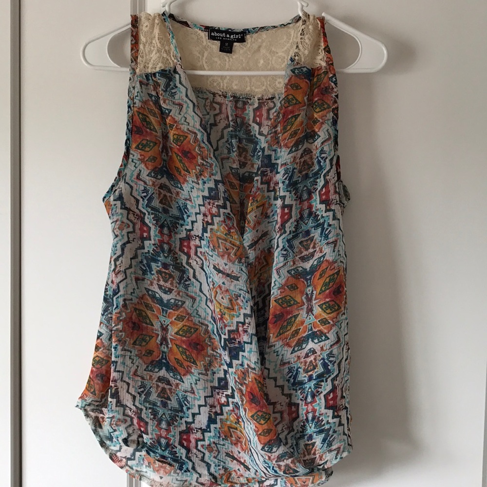 Tank with lace detail