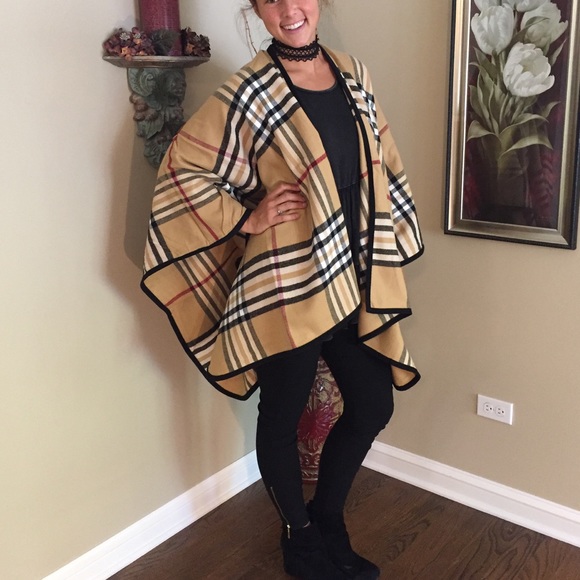 1 Left 🎁You Deserve it! Plaid Ruana Wrap. - Picture 3 of 5
