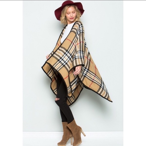 1 Left 🎁You Deserve it! Plaid Ruana Wrap. - Picture 4 of 5