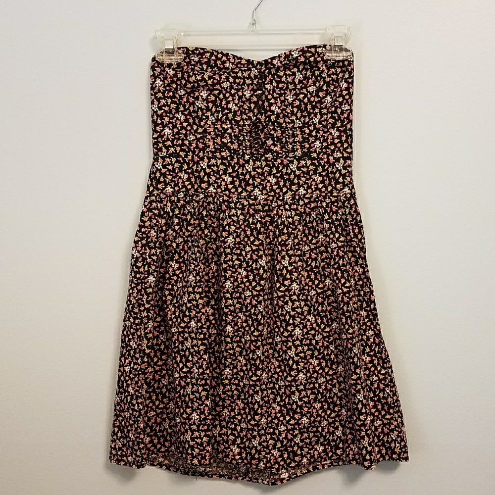 Strapless floral dress