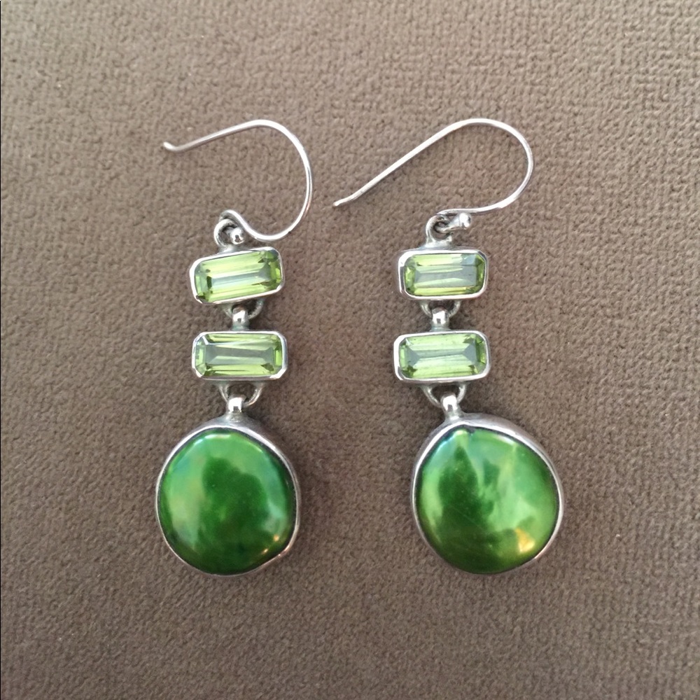 Peridot sterling silver earrings