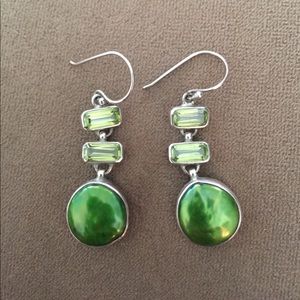 Peridot sterling silver earrings