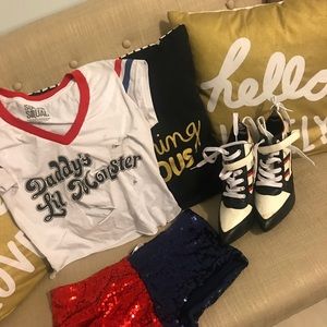 Harley Quinn inspired booties