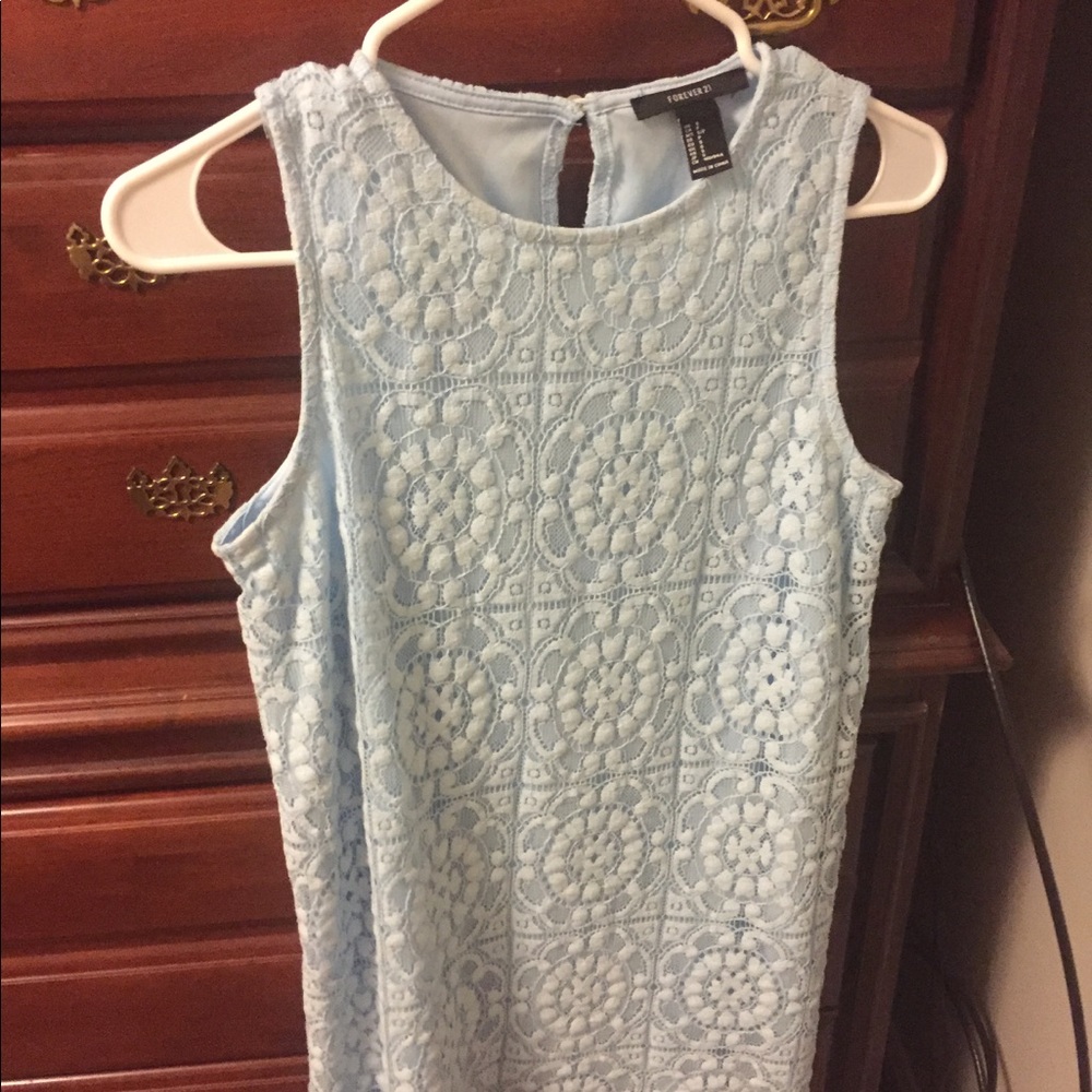 F21 Lacey blue dress