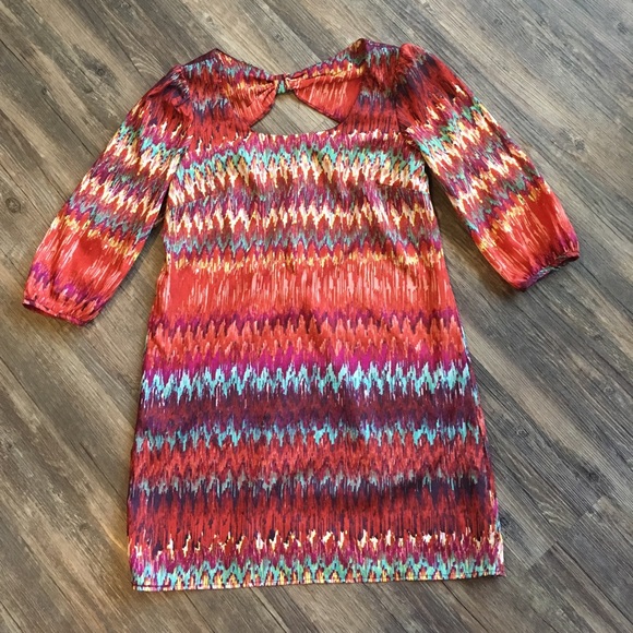 Multicolor Chevron Lily Rose Dress | Sz M - Picture 1 of 3