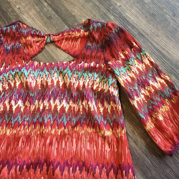 Multicolor Chevron Lily Rose Dress | Sz M - Picture 2 of 3