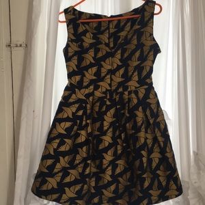 Blue/gold textured mini! Golden dove pattern