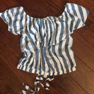 Blue off the shoulder top