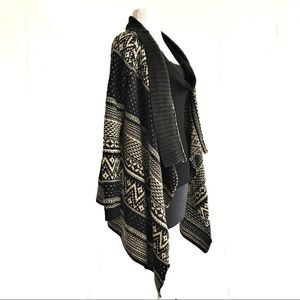 Avaleigh Tan and Black Fair Isle Cardigan Sweater