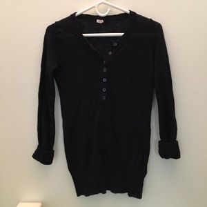 J. Crew navy long sleeve Henley top.